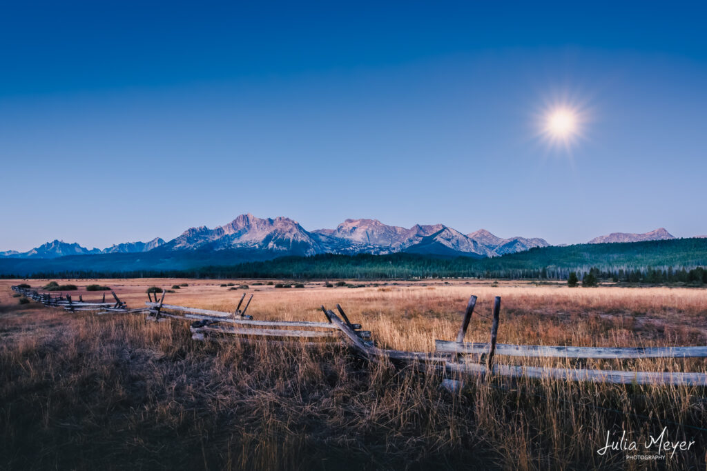 Moon Over Sawtooth Mountains